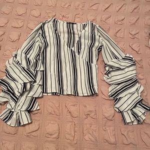 White and black stripped dress shirt